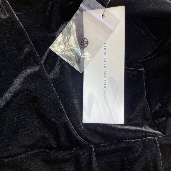FRENCH CONNECTION JUMPSUIT MARIE STINA VELVET V-NECK SIZE 10 BLACK POCKETS NWT - Picture 11 of 15